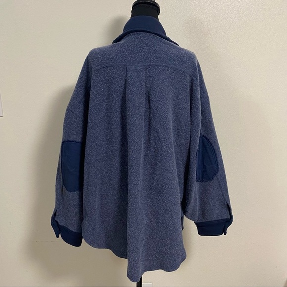 Free People Jacket Women's Size Large Oceania Blue Ruby Jacket oversized Shacket - Picture 7 of 17